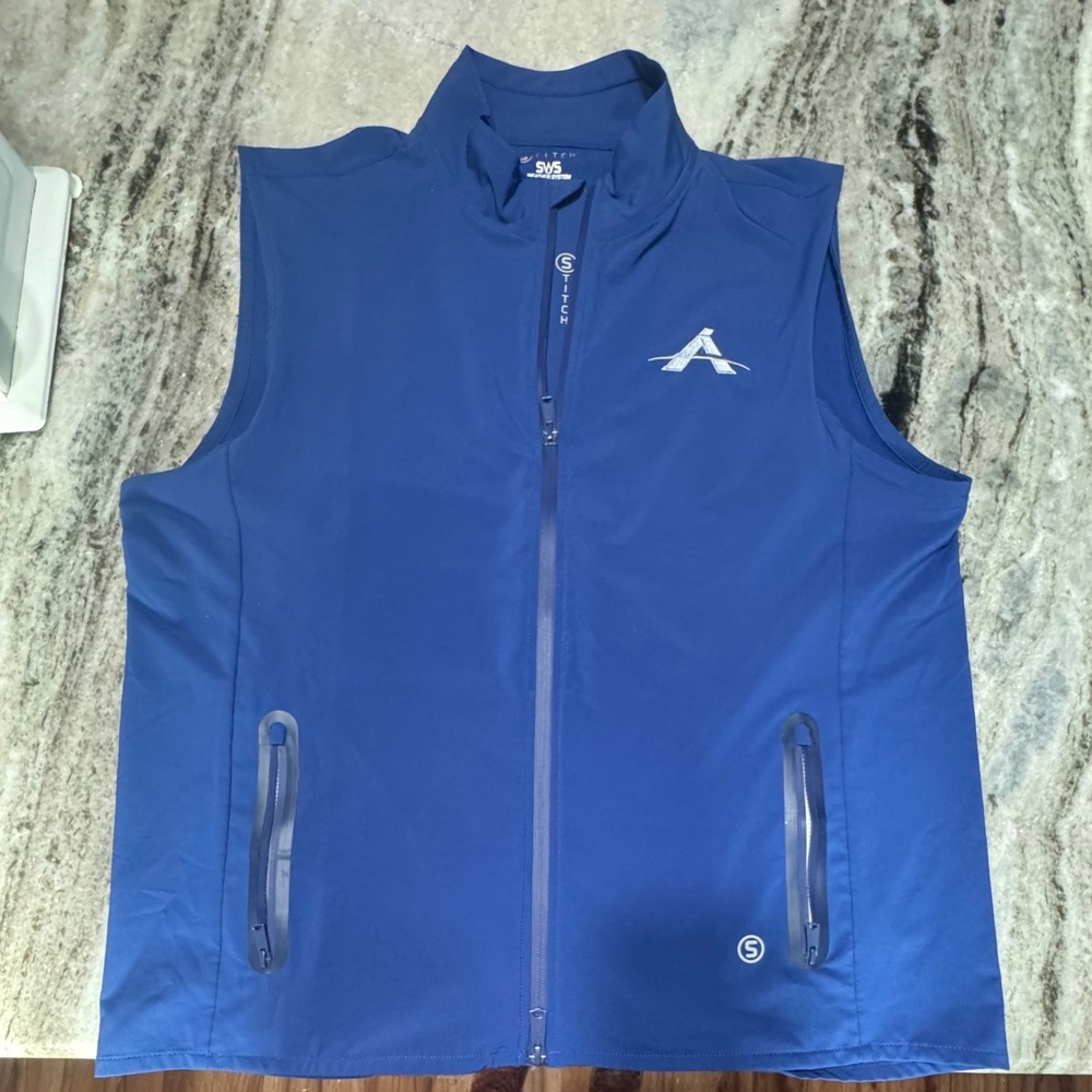 Stitch Golf Vest Mens Large Blue Full Zip SWS Weather System 211SA‎ Performance